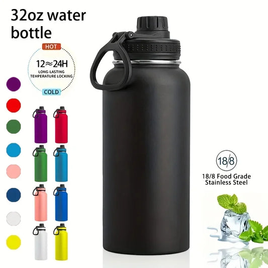 1000ml Stainless Steel Insulated Water Bottle – Double-Wall Vacuum Flask with Leak-Proof Lid
