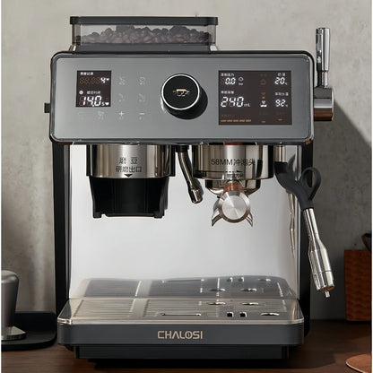 58mm 20 Bar Espresso Coffee Machine with Grinder – Semi-Automatic Coffee Maker