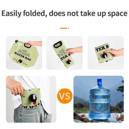 8L Foldable Camping Water Bag with Tap – Portable Outdoor Water Container