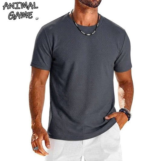 Men’s Ice Silk Short Sleeve T-Shirt – Lightweight Quick-Dry Sports Tee