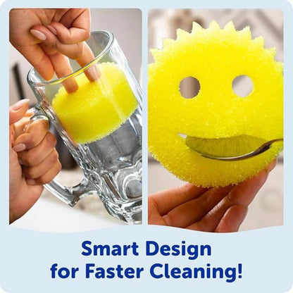 3Pcs Scrub Sponge Set Scratch-Free Dishwashing Kitchen Bathroom Cleaning