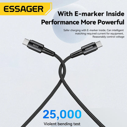 Essager 240W USB-C Fast Charging Cable – 6A High-Speed Type-C Cable