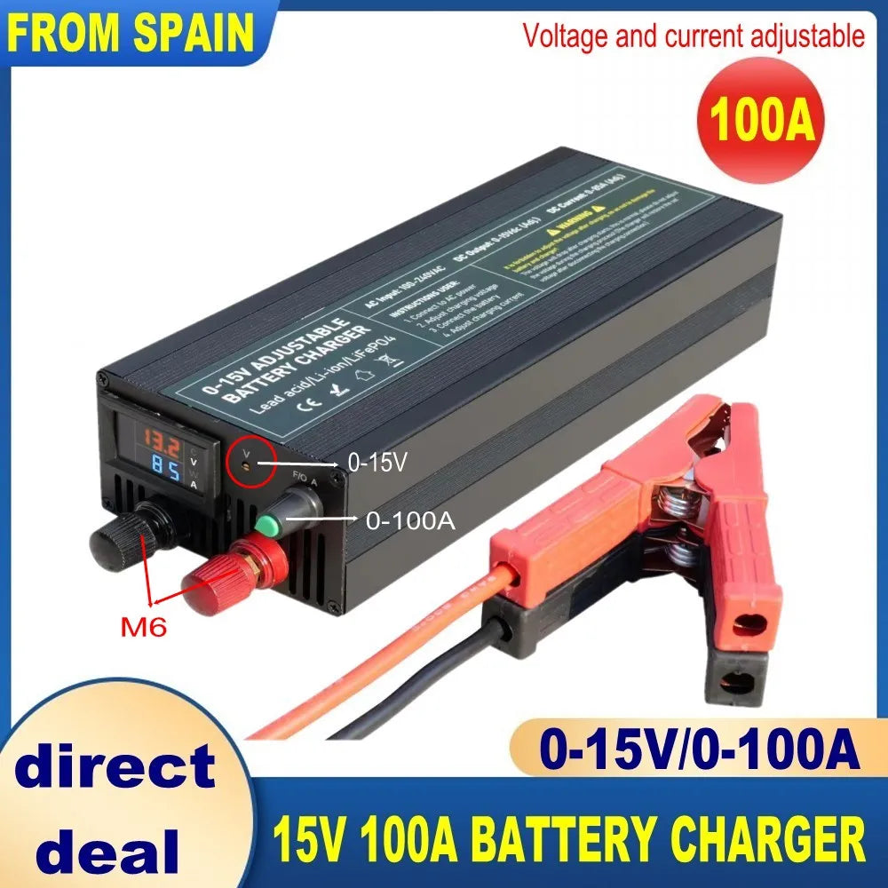 12V Car Battery Charger – Fast LiFePO4 & Lithium Battery Charger with Digital Display