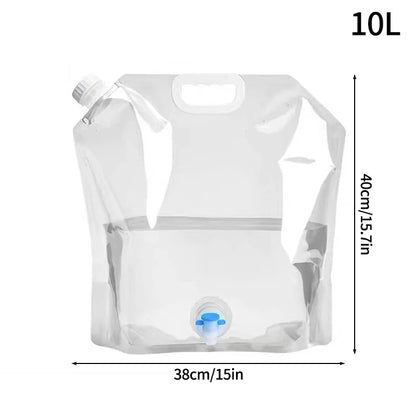 8L Foldable Camping Water Bag with Tap – Portable Outdoor Water Container