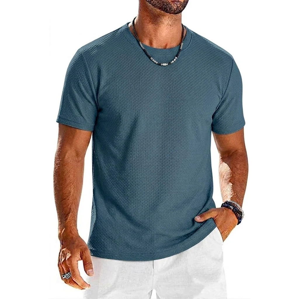 Men’s Ice Silk Short Sleeve T-Shirt – Lightweight Quick-Dry Sports Tee