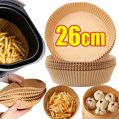 Disposable Air Fryer Paper Liners – Non-Stick Baking Parchment Sheets for Air Fryer, Oven & BBQ