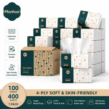 Bulk Pack 4-Ply Paper Towels Soft Strong Virgin Wood Pulp Tissue